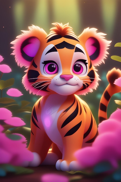 Cartone animato carino tigre