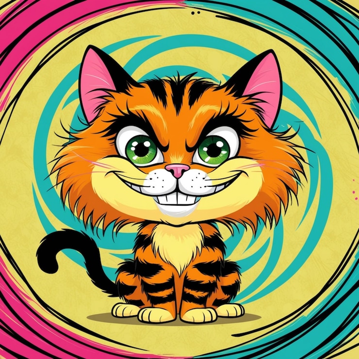 Foto cartone animato colorato di gatti