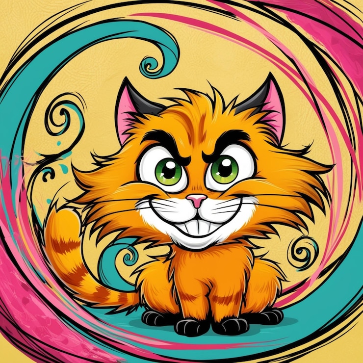 Foto cartone animato colorato di gatti