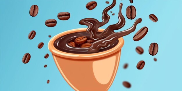 cartone animato della giornata internazionale del caffè