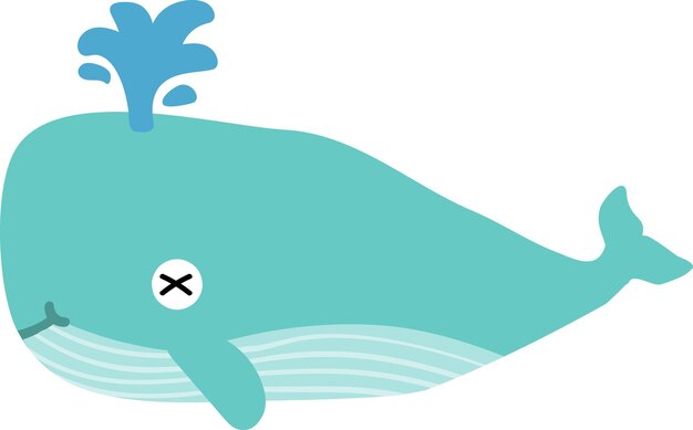 cartone animato di balena carino