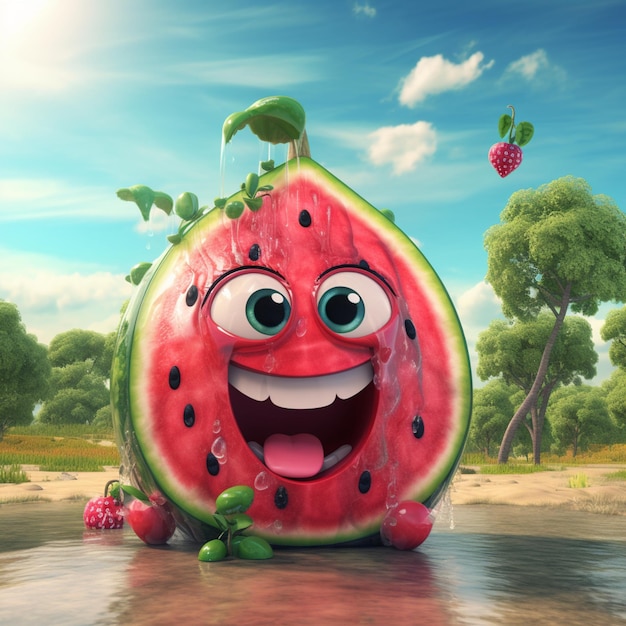 cartone animato di melone d'acqua