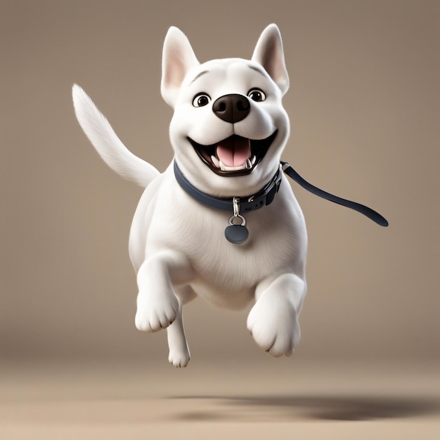 Cartone animato di un cane felice in corsa generato dall'AI