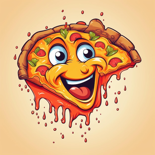 cartone animato logo pizza