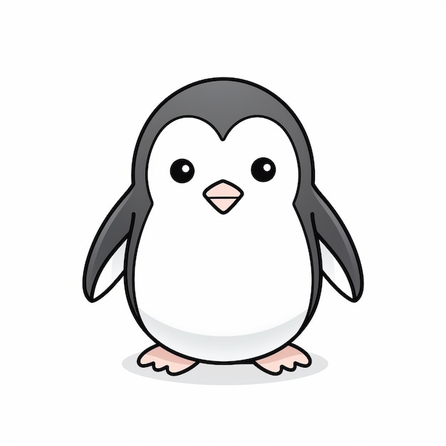 Cartone animato minimalista Kawaiipunk Penguin