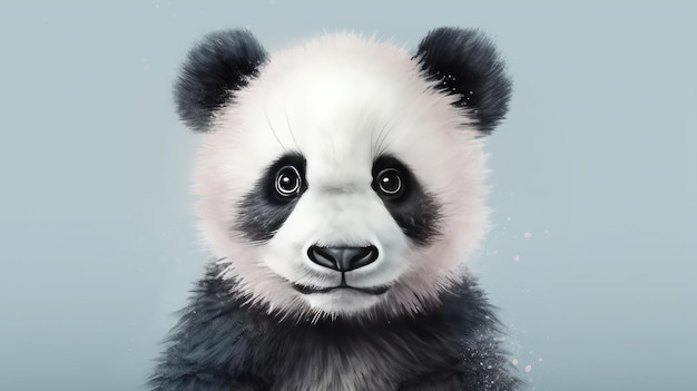 Cartone animato orso panda sfondo Simpatico mammifero illustrazione Animale con morbida pelliccia IA generativa