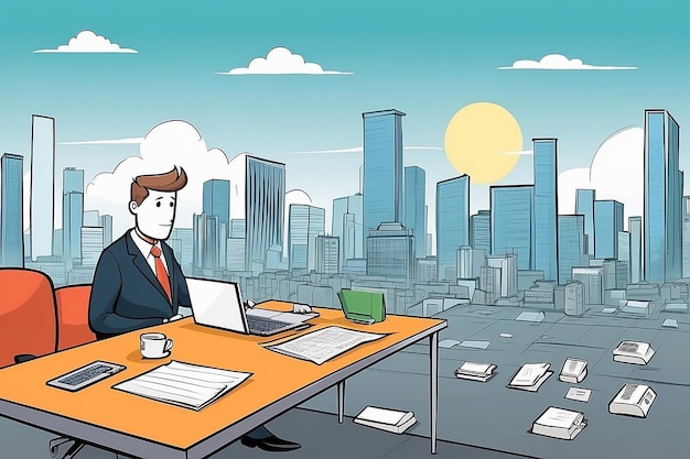 Cartone animato sul concetto di business Advantage