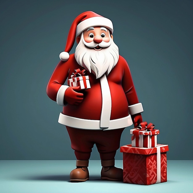 Cartoni animati 3D Babbo Natale e regali