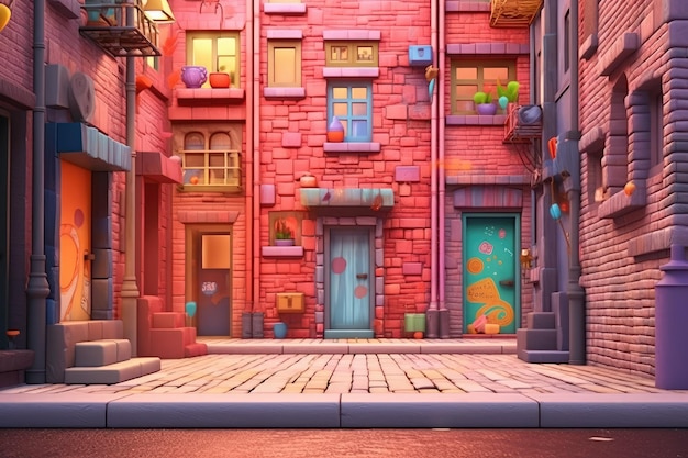 Cartoon Alley Stile di animazione 3D per bambini