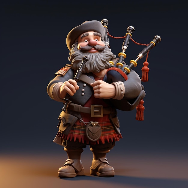 Cartoon bagpipe 3D