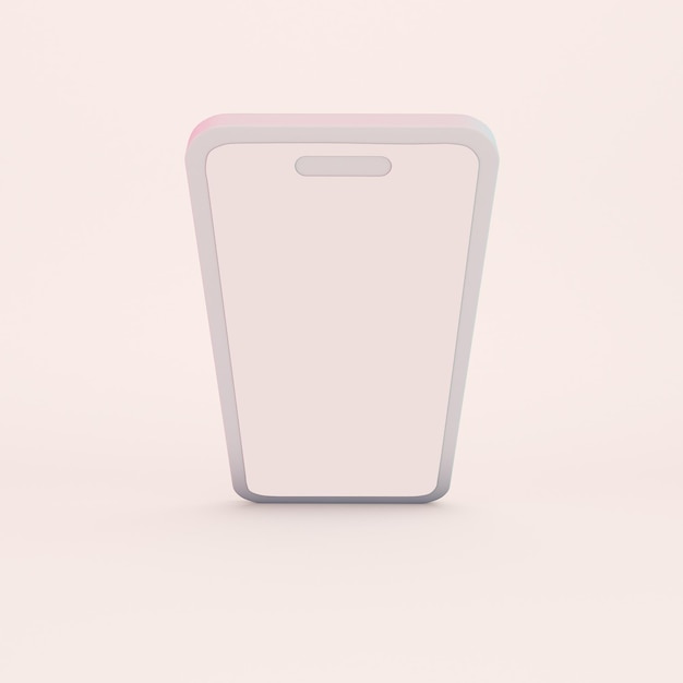 Cartoon Clean Phone 14 vista frontale laterale in sfondo bianco