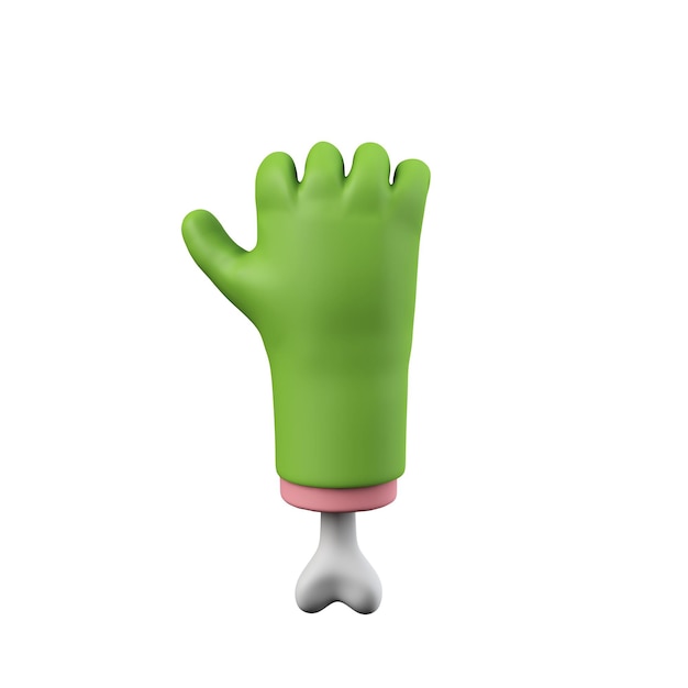 Cartoon creepy halloween green thumbs up monster mano d rendering