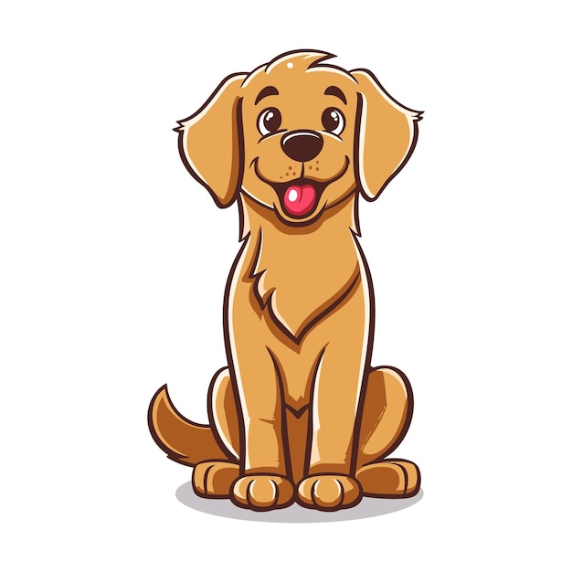 Cartoon del carino Golden Retriever