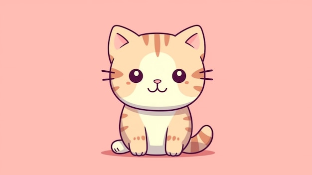 Cartoon del gatto kawaii carino