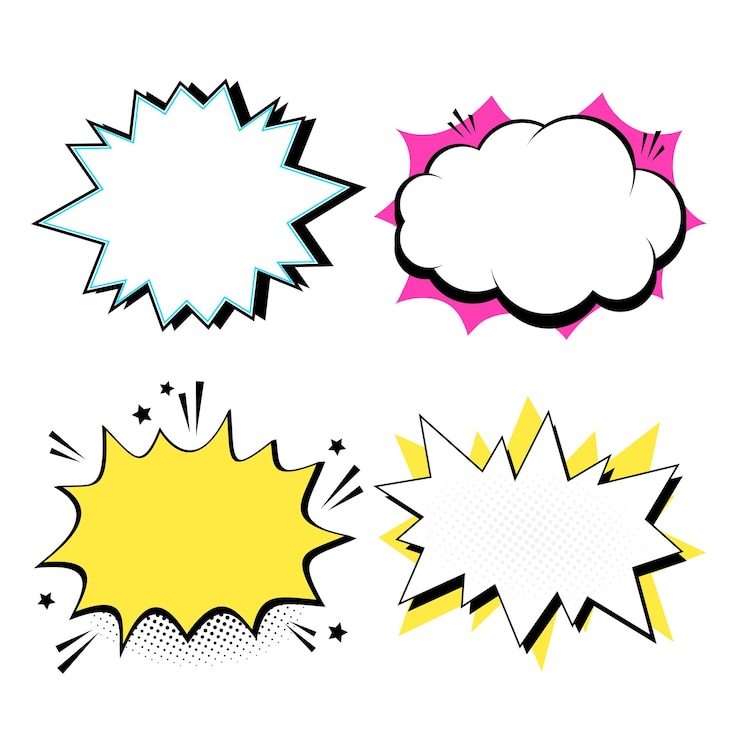 Photo cartoon effect speech bubble design element