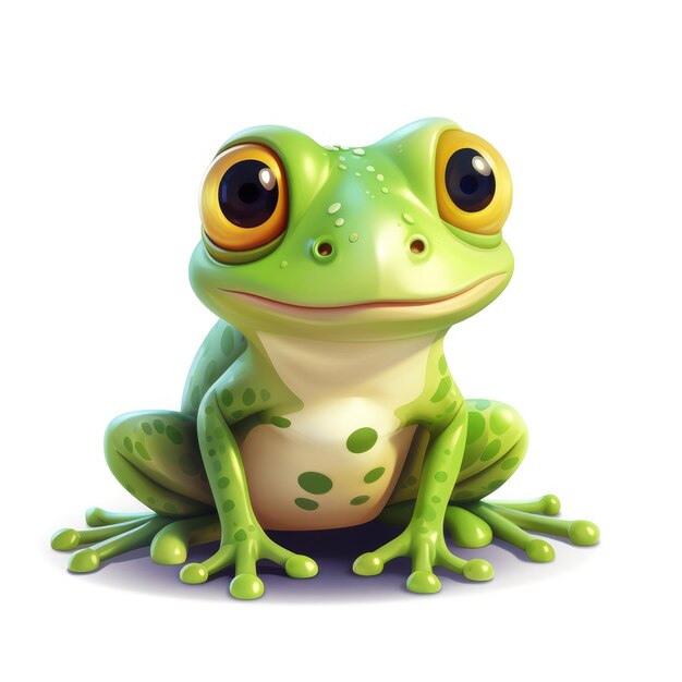 Cartoon frog isolato sullo sfondo generato da AI Immagine