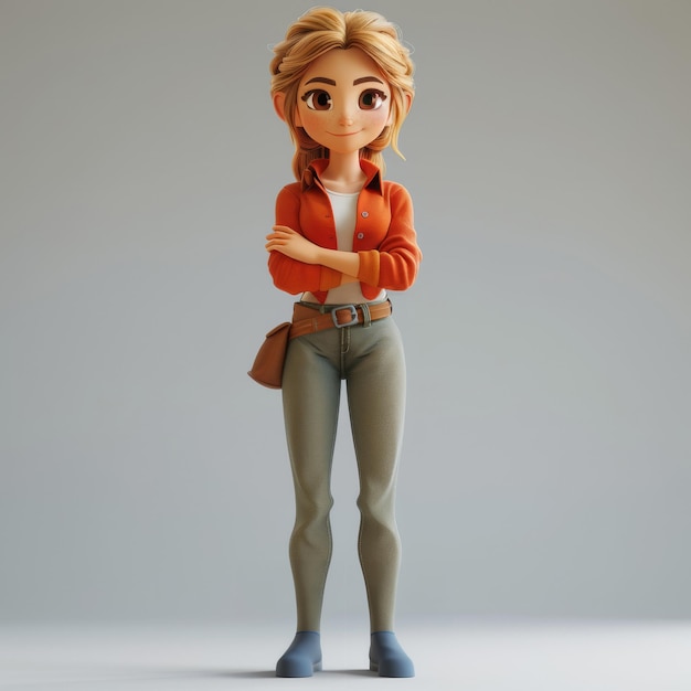 Cartoon girl d e illustrazione per l'animazione su personaggio di sfondo o concetto di studio per il mock up