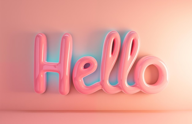 Cartoon Hello lettere materiale 3D