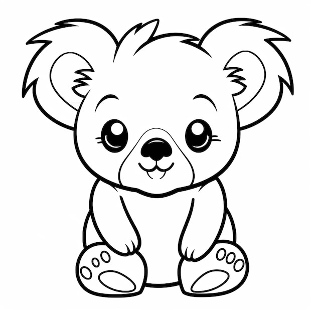 Cartoon koala per bambini libro da colorare