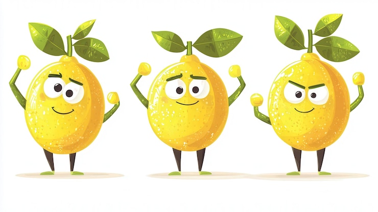 Photo cartoon lemon character highlighting strong vitamin benefits