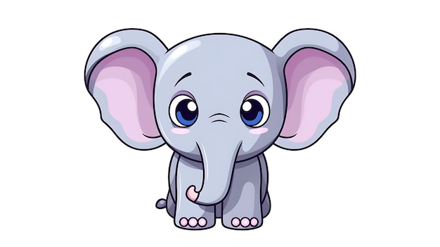 Cartoon pastel carino elefante Jungle Animale sfondo spazio di copia