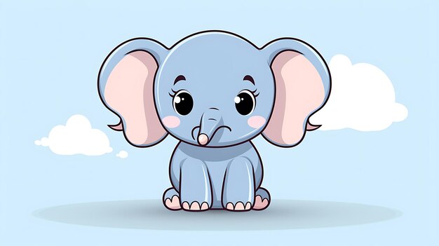 Cartoon pastello carino elefante Jungle Animale sfondo spazio di copia