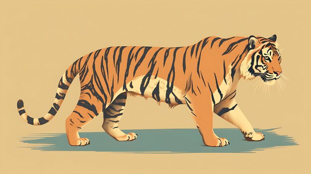 Cartoon pastello carino Tiger Jungle Animale sfondo spazio di copia