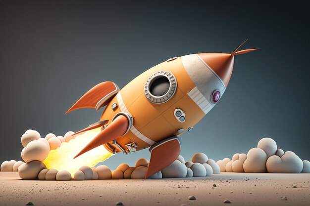 Cartoon Rocket in stile 3d Generazione AI