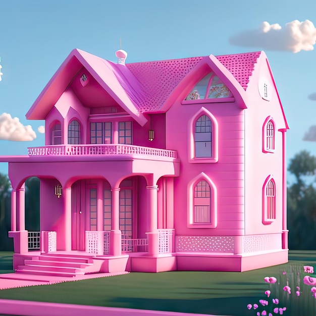 Casa da sogno rosa AI generativa