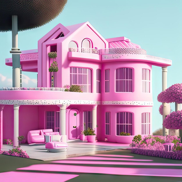 Casa da sogno rosa AI generativa