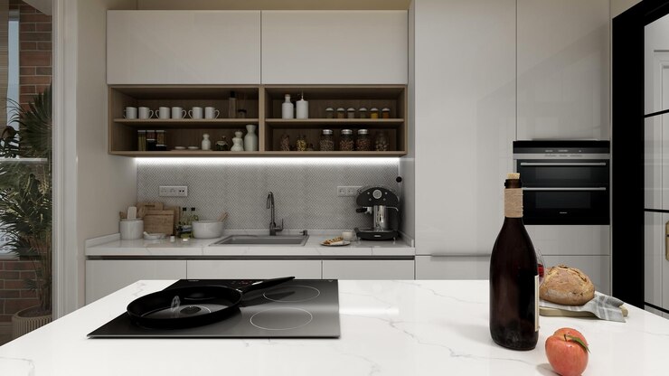CASA DE ESTILO MODERNO COCINA ABIERTA Y MUEBLES CLASICOS