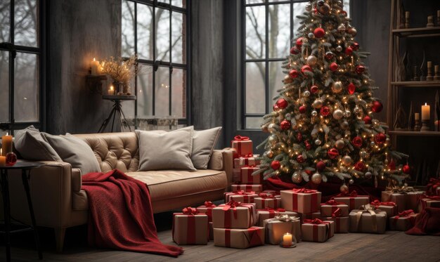 casa decorata per Natale regalo di albero di Natale decorazione di Natale soggiorno casa braccio