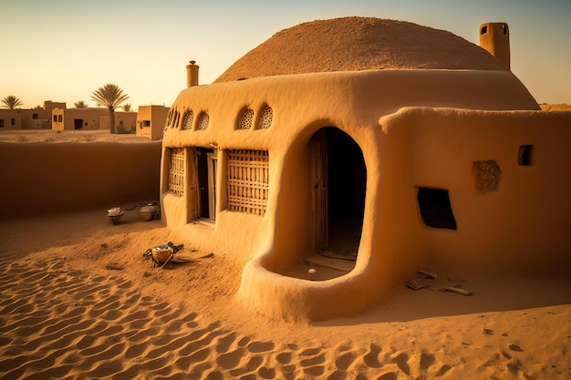 Casa di fango tradizionale dell'Arabia Saudita al di fuori del patrimonio KSA della cultura saudita e di Riyadh