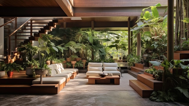 casa di giardino tropicale Generativo Ai