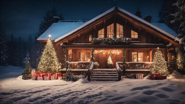 Casa di Natale in legno