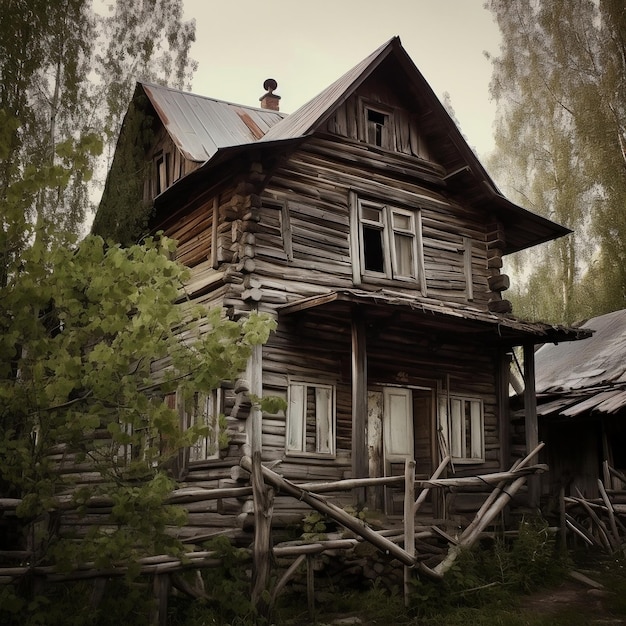 Casa in legno d'epoca IA generativa