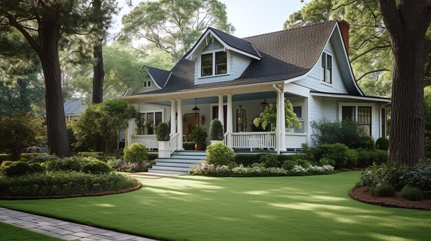 Casa in stile americano con giardino a piedi