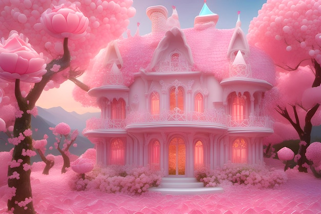 casa magica delle bambole rosa
