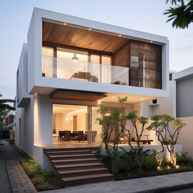 casa modello con un design minimalista moderno che è abbastanza confortevole