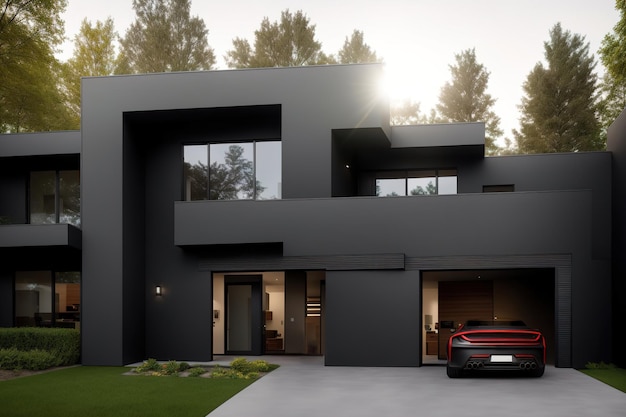 Casa moderna architettura casa esterno AI generativa