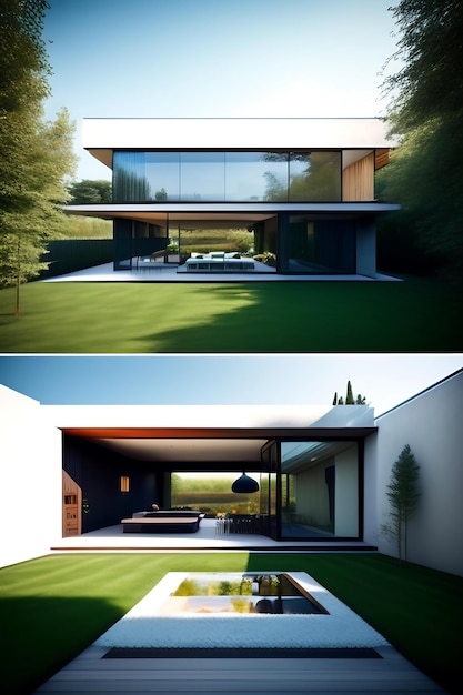 Casa moderna con patio
