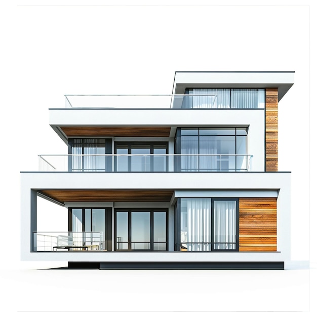 Casa moderna isolata su sfondo bianco
