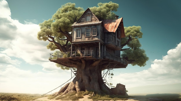 Casa su un grande albero