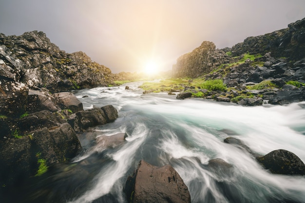 Cascata di Oxararfoss a Thingvellir, Islanda