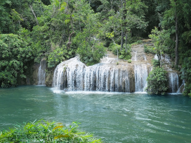 cascata e foresta verde tropicale