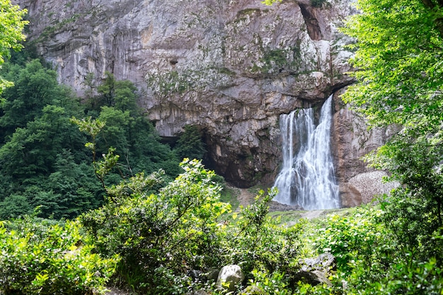 Cascata Gegsky nella foresta, Abkhazia