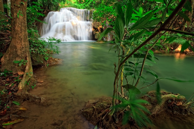 Cascata nella foresta tropicale, a ovest della Thailandia