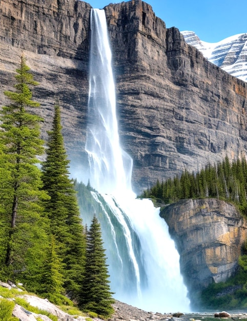 cascata nelle montagne rocciose