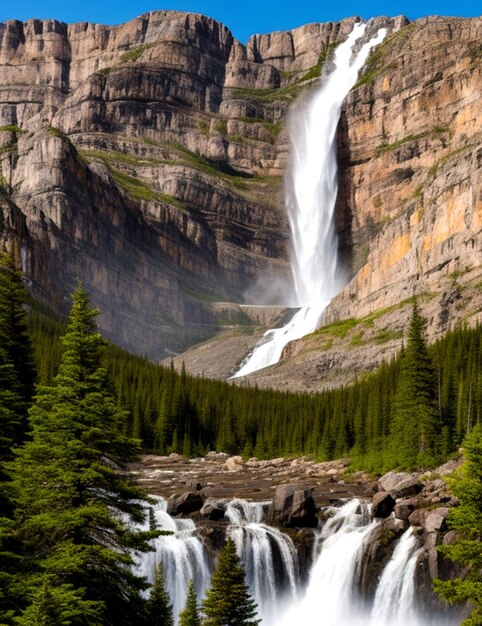 cascata nelle montagne rocciose