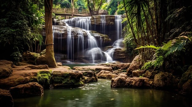 cascata pulita e bella AI generativa turistica